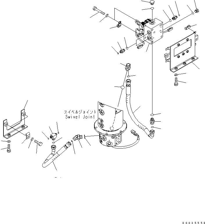 Komatsu parts book diagram for PW180-7K S/N K40001-UP: SWIVEL JOINT (ORPB SOLENOID LINE)
