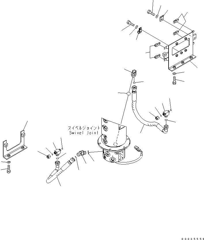 Komatsu parts book diagram for PW180-7K S/N K40001-UP: SWIVEL JOINT (LSPB SOLENOID LINE)