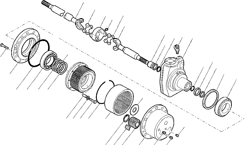 Komatsu parts book diagram for PW180-7K S/N K40001-UP: FRONT AXLE (2/6) (2.75M WIDTH)