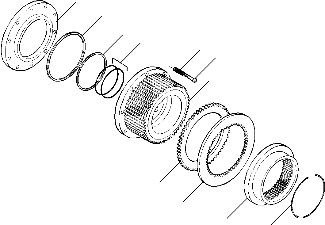 Komatsu parts book diagram for PW180-7K S/N K40001-UP: REAR AXLE (4/7) (2.50M WIDTH)