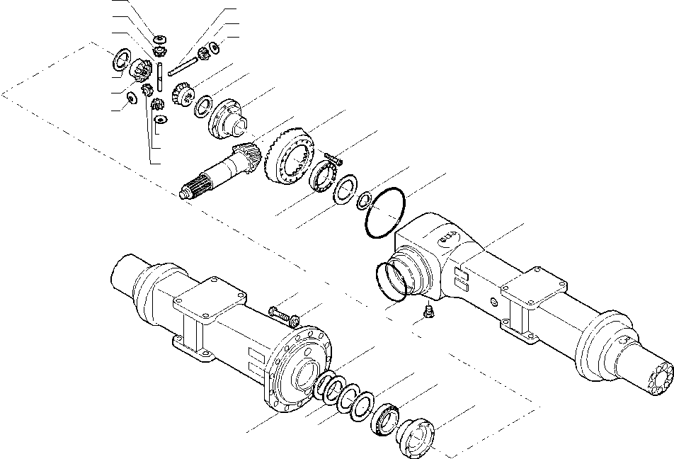 Komatsu parts book diagram for PW180-7K S/N K40001-UP: REAR AXLE (2/7) (2.50M WIDTH)