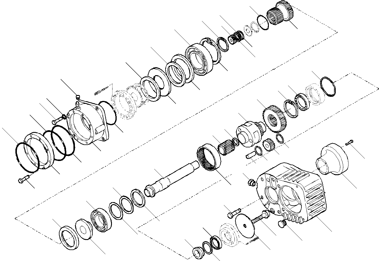 Komatsu parts book diagram for PW180-7K S/N K40001-UP: REAR AXLE (5/7) (2.50M WIDTH)