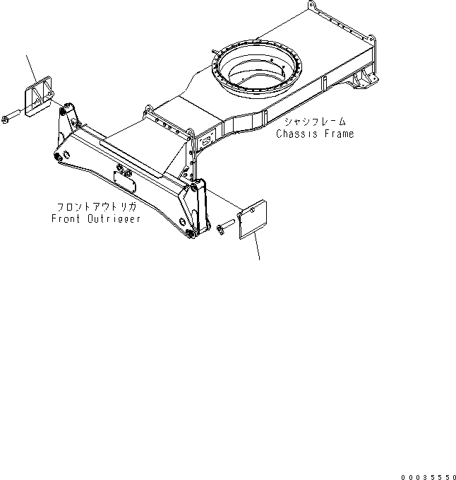 Komatsu parts book diagram for PW180-7K S/N K40001-UP: OUTRIGGER FOOT (HEAVY DUTY)