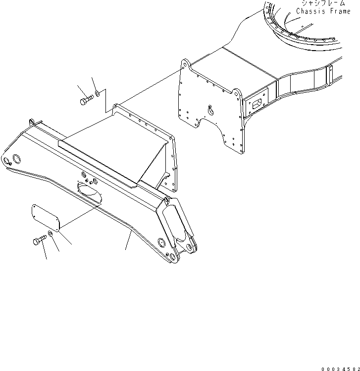 Komatsu parts book diagram for PW180-7K S/N K40001-UP: FRONT OUTRIGGER (FRAME) (2.75M)
