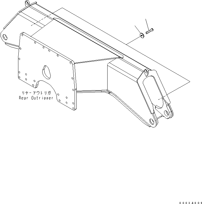 Komatsu parts book diagram for PW180-7K S/N K40001-UP: REAR OUTRIGGER (REFLECTOR)