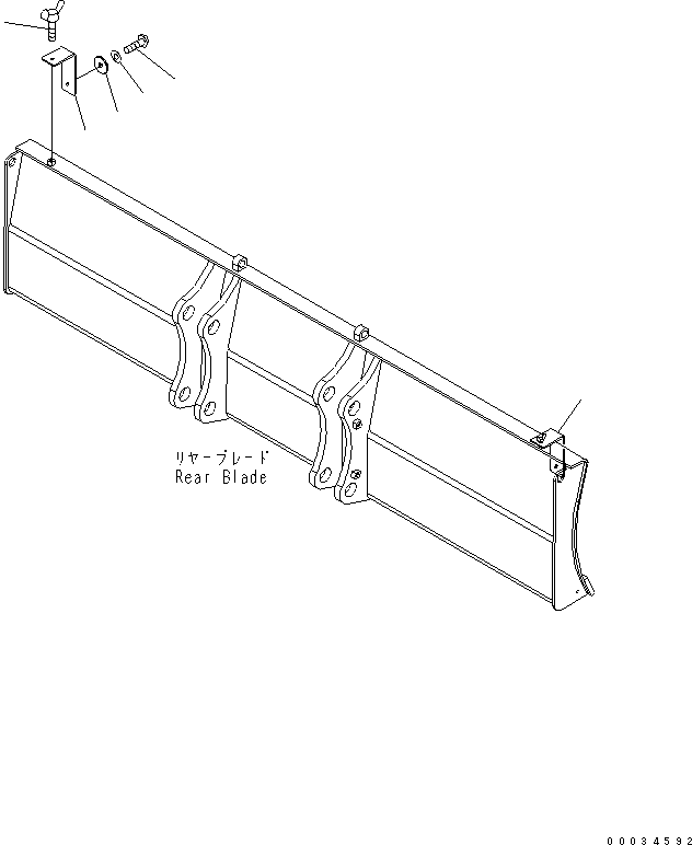 Komatsu parts book diagram for PW180-7K S/N K40001-UP: REAR BLADE (REFLECTOR)