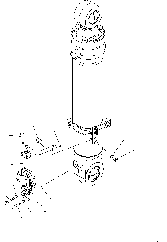 Komatsu parts book diagram for PW180-7K S/N K40001-UP: BOOM ADJUST CYLINDER ? 1/2 (WITH SAFETY VALVE) (FOR 2-PIECE BOOM)