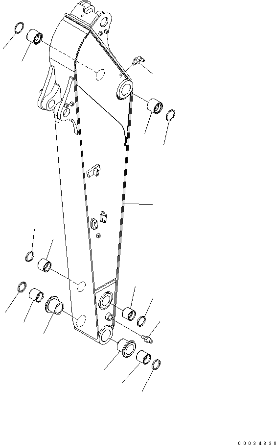 Komatsu parts book diagram for PW180-7K S/N K40001-UP: ARM (2.25M)