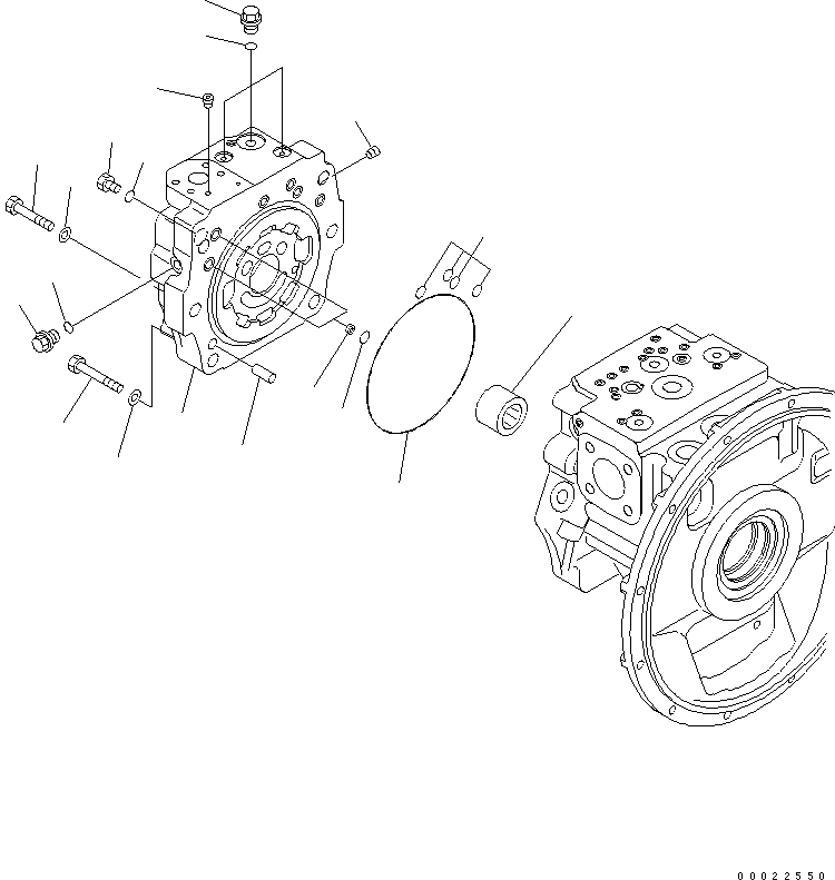 Komatsu parts book diagram for PW180-7K S/N K40001-UP: MAIN PUMP (2/7)