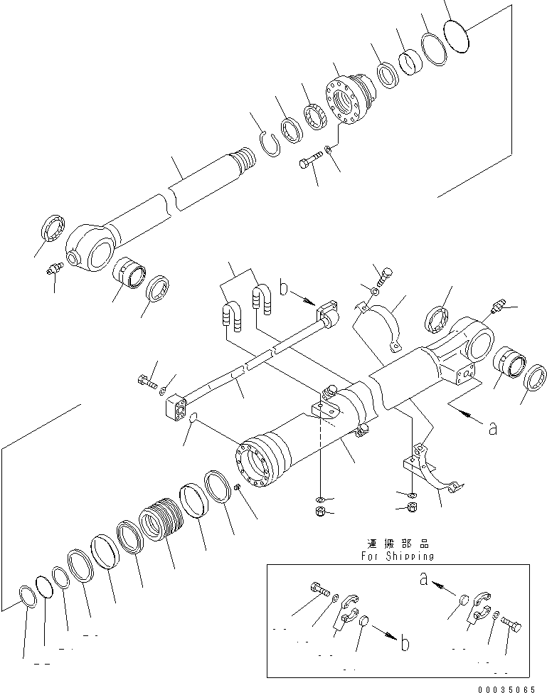 Komatsu parts book diagram for PW180-7K S/N K40001-UP: BUCKET CYLINDER