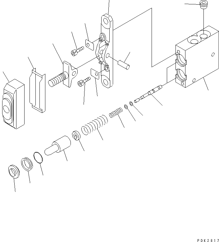 Komatsu parts book diagram for PW180-7K S/N K40001-UP: PPC VALVE (FOR TRAVEL)