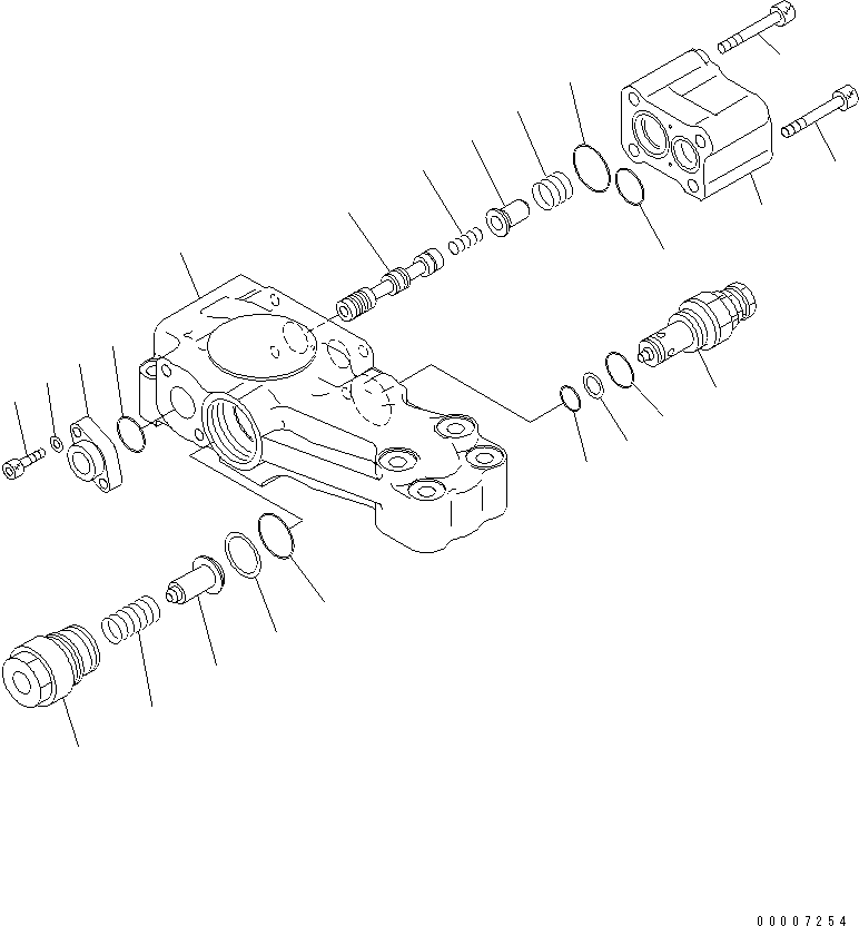 Komatsu parts book diagram for PW180-7K S/N K40001-UP: BURST VALVE L.H. (FOR BOOM CYLINDER)