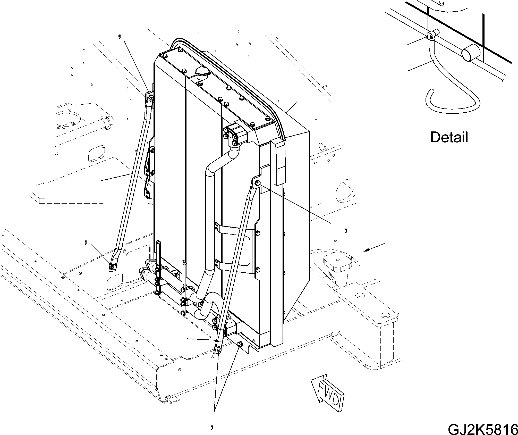 Excavators Komatsu / PW200-7E0 S/N H55051-UP(pw2007e0) / COOLER (MOUNTING AND RELATED PARTS)(C0-3 : C0100-01A2)