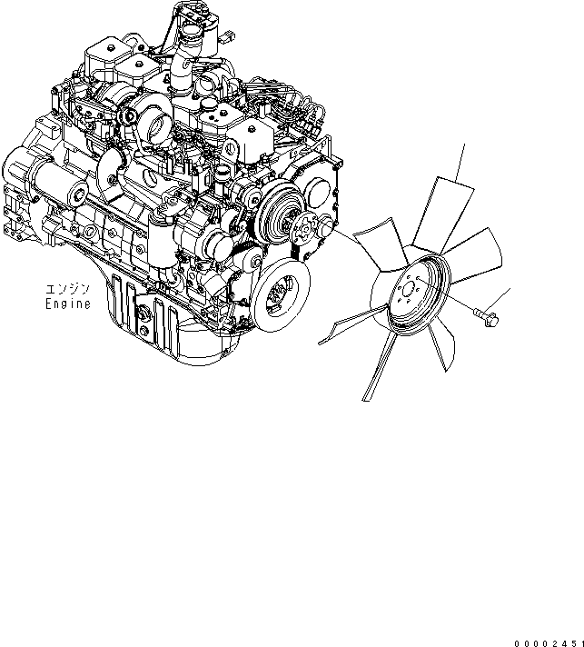 Excavators Komatsu / PW200-7E0 S/N H55051-UP(pw2007e0) / COOLING (FAN)(C0-6 : C0100-04A0)