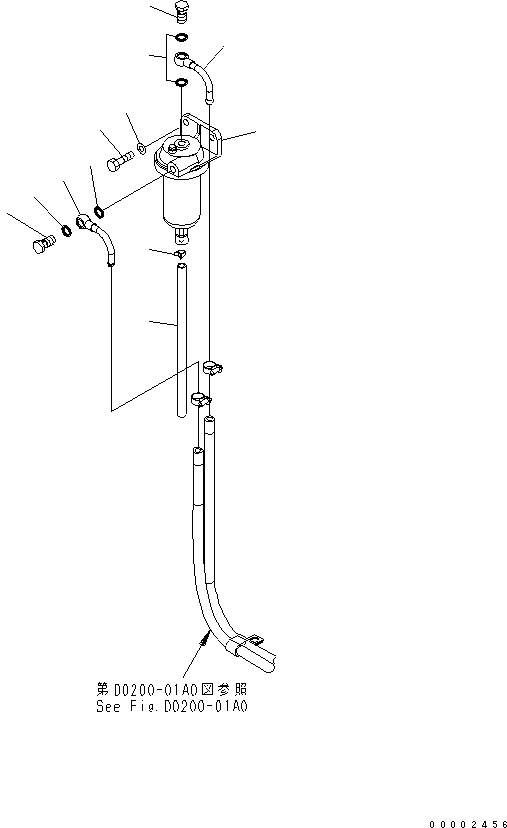 Excavators Komatsu / PW220-7K-KA S/N K40001-UP(pw220-0u) / FUEL LINES (WATER SEPARATOR)(090030 : D0200-02A0)