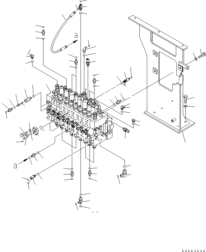 Excavators Komatsu / PW220-7K-KA S/N K40001-UP(pw220-0u) / MAIN VALVE AND MOUNTING PARTS (FOR 1-PIECE BOOM WITH 2 ATT.)(180040 : H0120-01A2)
