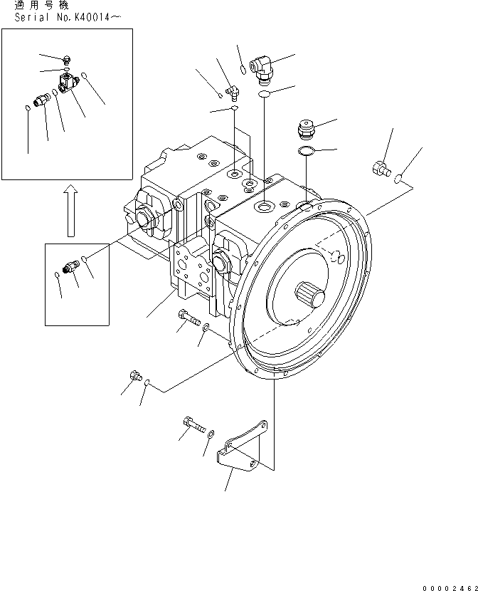 Excavators Komatsu / PW220-7K-KA S/N K40001-UP(pw220-0u) / MAIN PUMP AND CONNECTING PARTS(180060 : H0210-01A0)