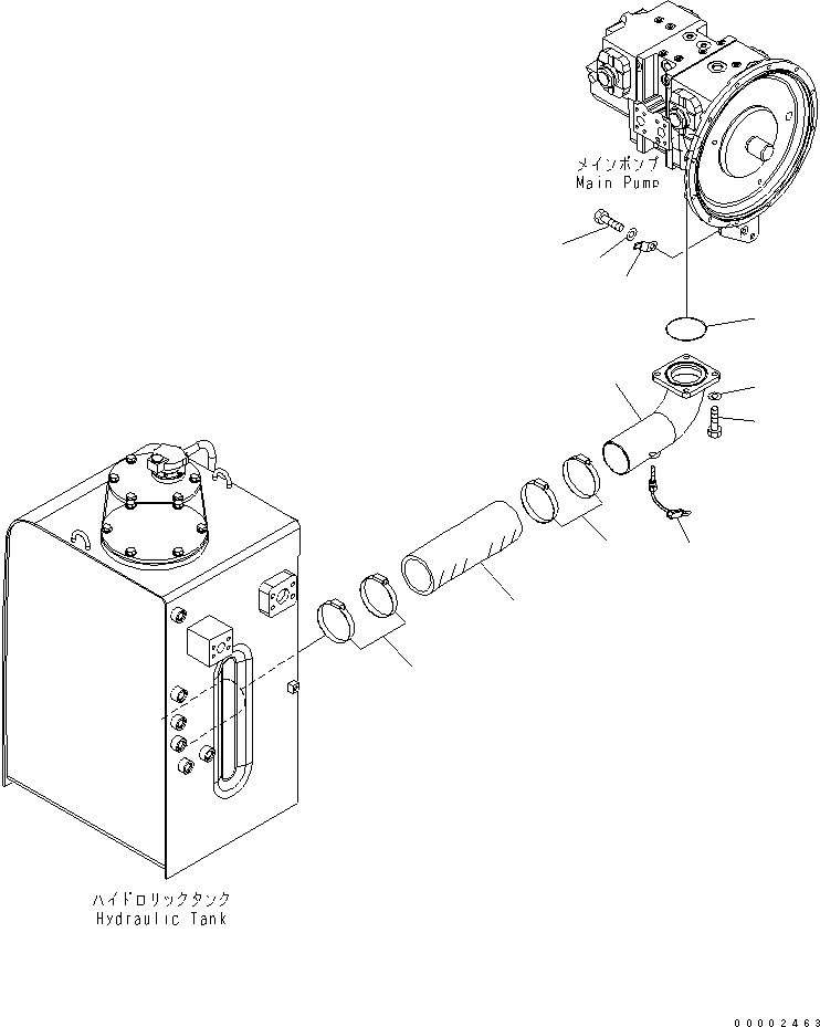 Excavators Komatsu / PW220-7K-KA S/N K40001-UP(pw220-0u) / SUCTION LINE(180070 : H0311-01A0)