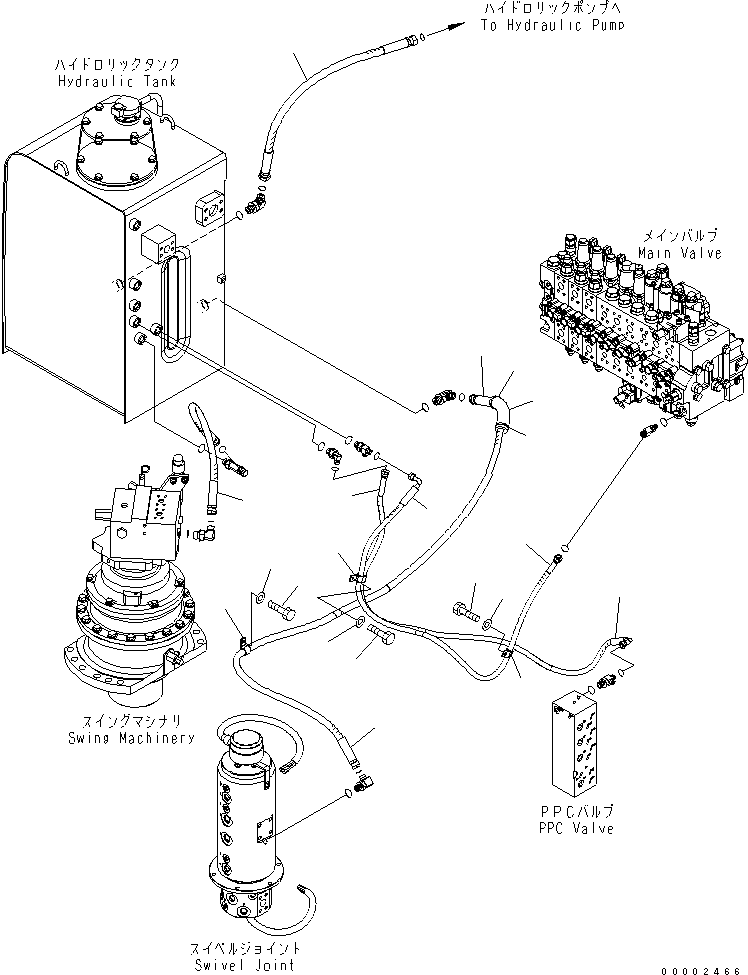 Excavators Komatsu / PW220-7K-KA S/N K40001-UP(pw220-0u) / DRAIN LINE (UPPER)(#K40001-K40048)(180100 : H0340-01A0)
