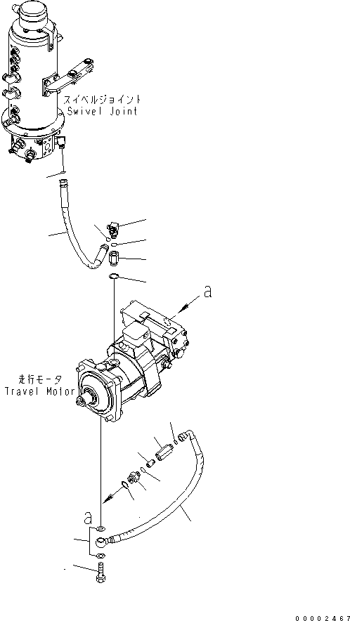 Excavators Komatsu / PW220-7K-KA S/N K40001-UP(pw220-0u) / DRAIN LINE (LOWER)(180110 : H0340-11A0)