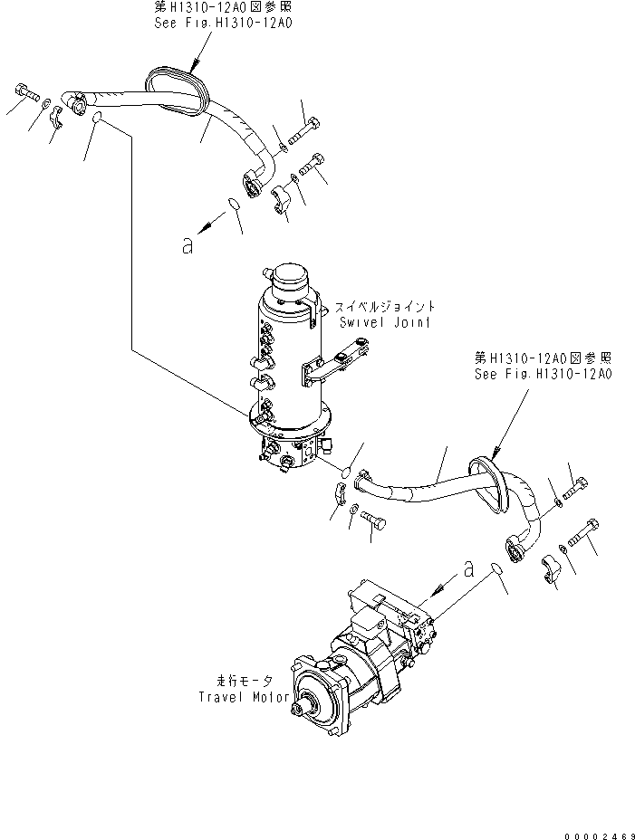 Excavators Komatsu / PW220-7K-KA S/N K40001-UP(pw220-0u) / TRAVEL LINE (LOWER)(180280 : H1310-11A0)