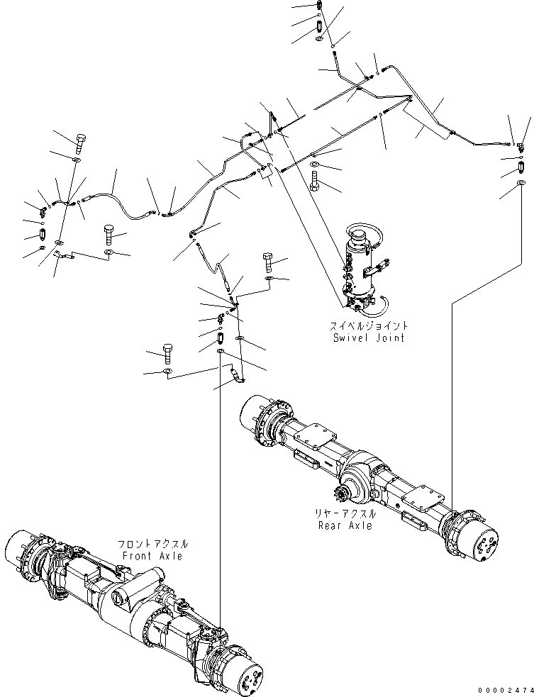 Excavators Komatsu / PW220-7K-KA S/N K40001-UP(pw220-0u) / BRAKE LINE (LOWER) (2.75M WIDTH AXLE)(180340 : H1510-11A1)