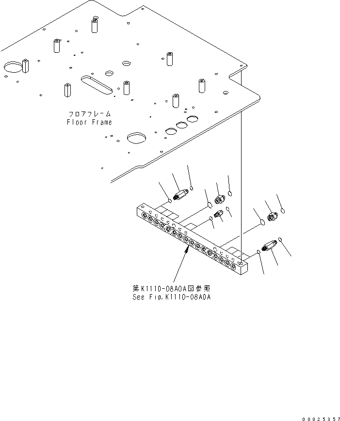 Excavators Komatsu / PW220-7K-KA S/N K40001-UP(pw220-0u) / PPC MANIFOLD PIPING (MANIFOLD BLOCK)(#K40041-)(180384 : H1833-03A0)