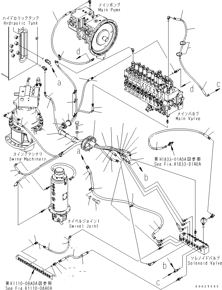 Excavators Komatsu / PW220-7K-KA S/N K40001-UP(pw220-0u) / SOLENOID VALVE PIPING(#K40062-)(180395 : H1890-01A0A)