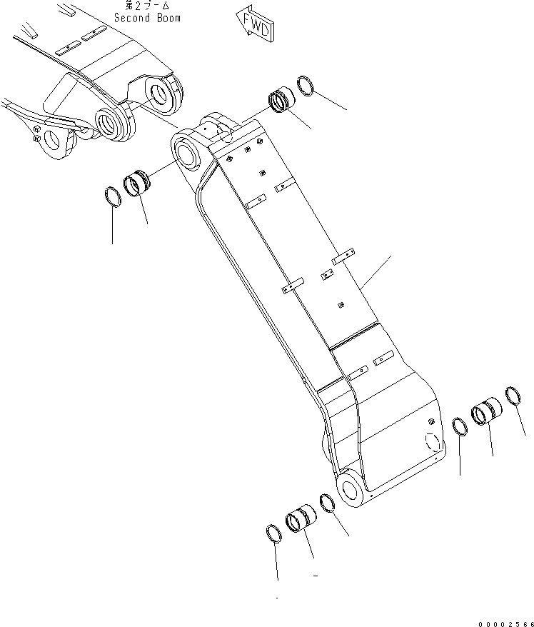 Excavators Komatsu / PW220-7K-KA S/N K40001-UP(pw220-0u) / 2-PIECE BOOM (1ST BOOM)(390010 : T1110-01A0)
