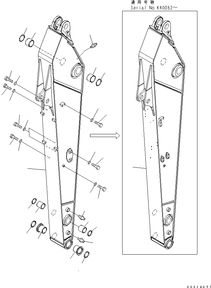 Excavators Komatsu / PW220-7K-KA S/N K40001-UP(pw220-0u) / ARM (2.9M)(390330 : T1200-01A2)