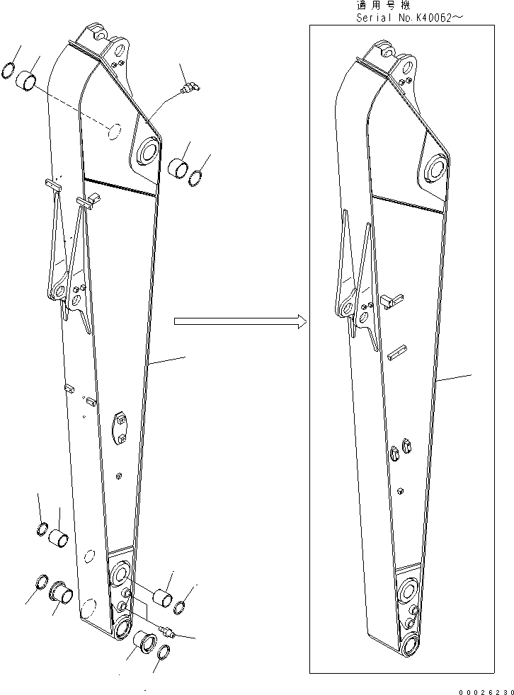 Excavators Komatsu / PW220-7K-KA S/N K40001-UP(pw220-0u) / ARM (3.5M)(390340 : T1200-01A3)