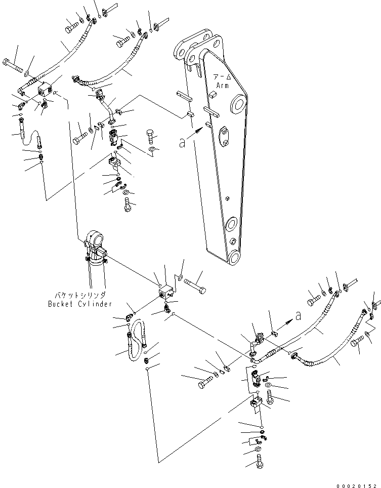 Excavators Komatsu / PW220-7K-KA S/N K40001-UP(pw220-0u) / ARM (1.8M) (CLAMSHELL LINES)(#K40001-K40061)(390350 : T1200-04A0)