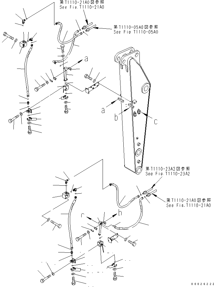 Excavators Komatsu / PW220-7K-KA S/N K40001-UP(pw220-0u) / ARM (1.8M) (CLAMSHELL LINES)(#K40062-)(390355 : T1200-04A0A)