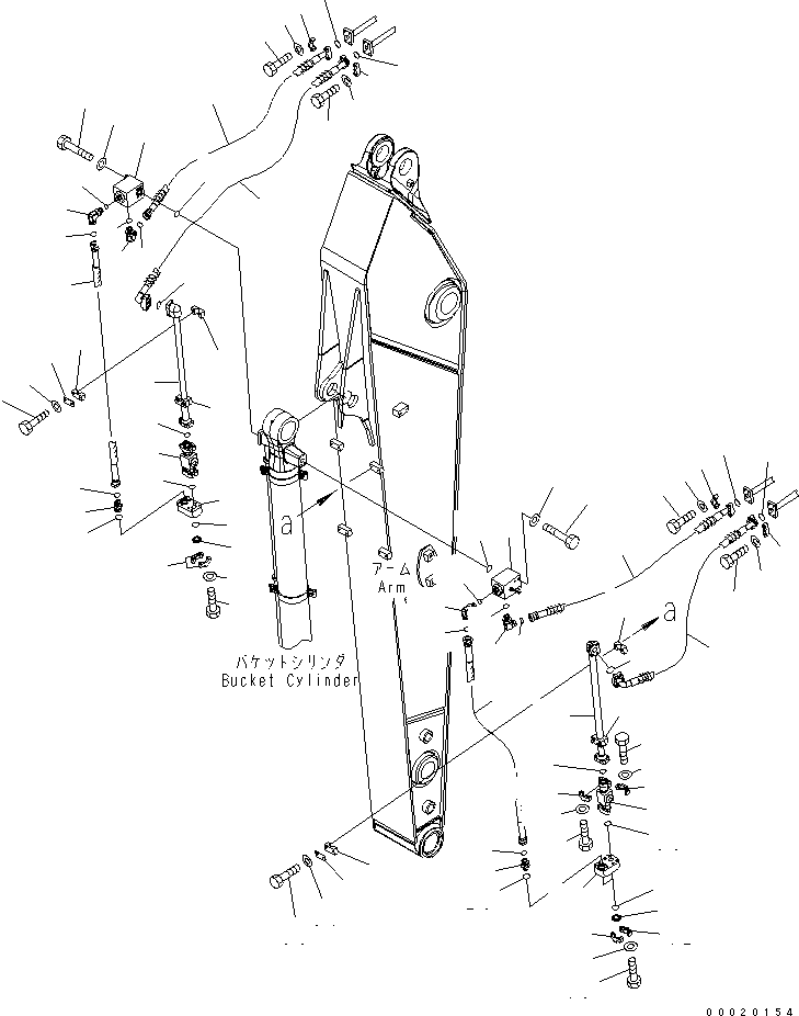 Excavators Komatsu / PW220-7K-KA S/N K40001-UP(pw220-0u) / ARM (2.9M) (CLAMSHELL LINES)(#K40001-K40061)(390370 : T1200-04A2)