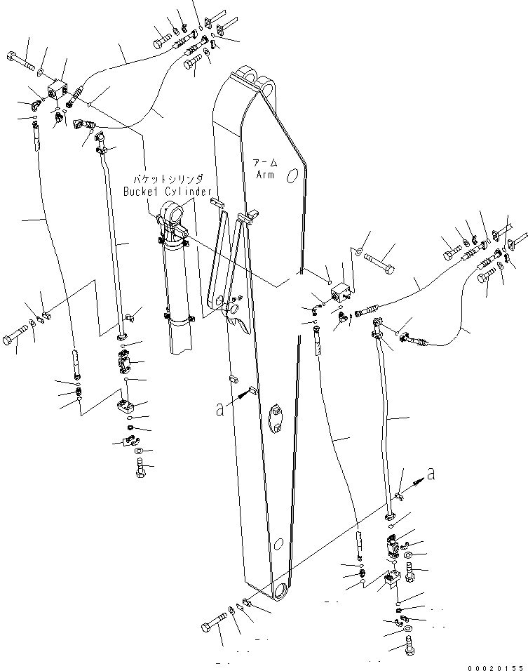 Excavators Komatsu / PW220-7K-KA S/N K40001-UP(pw220-0u) / ARM (3.5M) (CLAMSHELL LINES)(#K40001-K40061)(390380 : T1200-04A3)