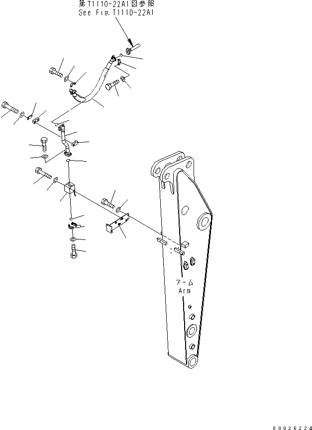 Excavators Komatsu / PW220-7K-KA S/N K40001-UP(pw220-0u) / ARM (1.8M) (BREAKER LINES)(#K40062-)(390395 : T1200-05A0A)