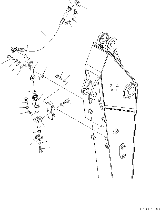 Excavators Komatsu / PW220-7K-KA S/N K40001-UP(pw220-0u) / ARM (2.4M) (BREAKER LINES)(#K40001-K40061)(390400 : T1200-05A1)