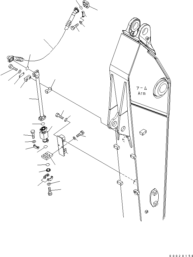 Excavators Komatsu / PW220-7K-KA S/N K40001-UP(pw220-0u) / ARM (2.9M) (BREAKER LINES)(#K40001-K40061)(390410 : T1200-05A2)