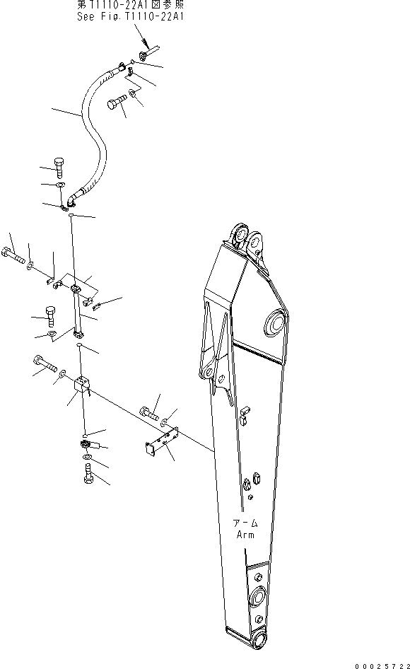 Excavators Komatsu / PW220-7K-KA S/N K40001-UP(pw220-0u) / ARM (2.9M) (BREAKER LINES)(#K40062-)(390415 : T1200-05A2A)