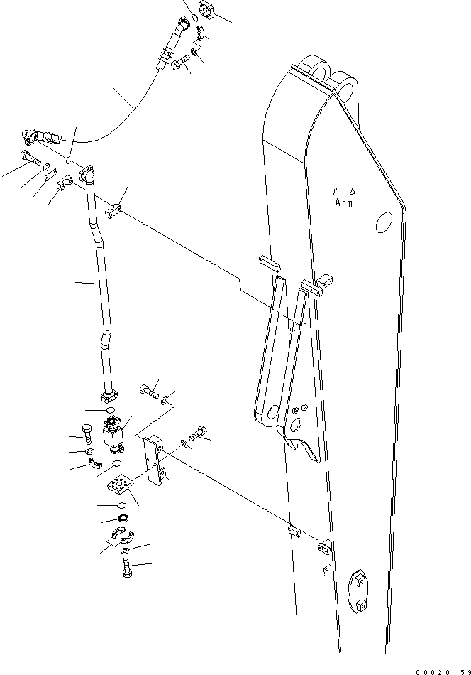 Excavators Komatsu / PW220-7K-KA S/N K40001-UP(pw220-0u) / ARM (3.5M) (BREAKER LINES)(#K40001-K40061)(390420 : T1200-05A3)