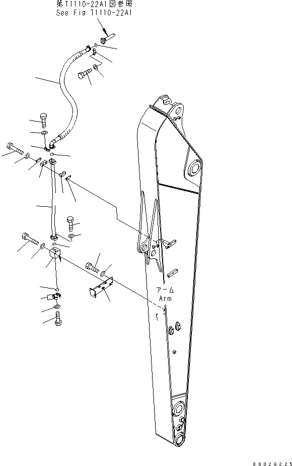Excavators Komatsu / PW220-7K-KA S/N K40001-UP(pw220-0u) / ARM (3.5M) (BREAKER LINES)(#K40062-)(390425 : T1200-05A3A)