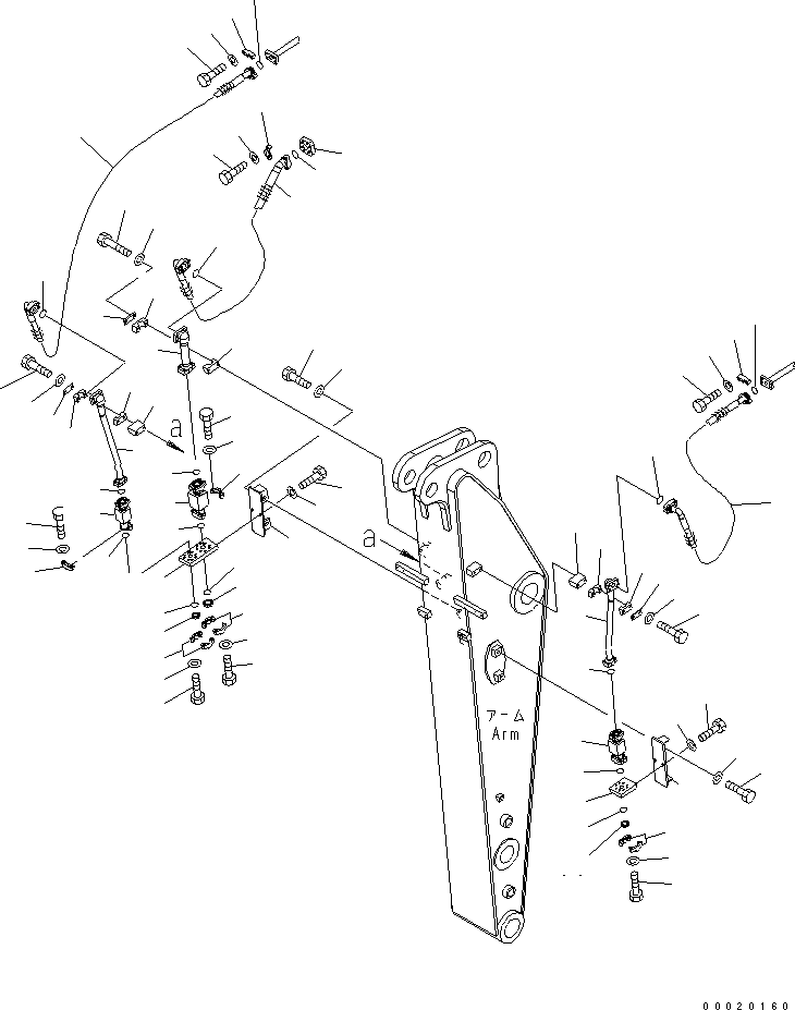 Excavators Komatsu / PW220-7K-KA S/N K40001-UP(pw220-0u) / ARM (1.8M) (2 ATTACHMENT LINES)(#K40001-K40061)(390430 : T1200-06A0)