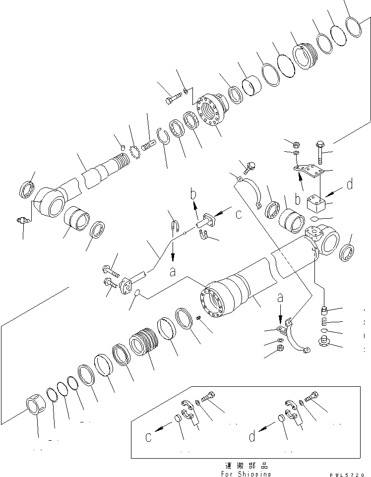 Excavators Komatsu / PW220-7K-KA S/N K40001-UP(pw220-0u) / ARM CYLINDER (SAFETY VALVE LESS)(540170 : Y1620-11A0)