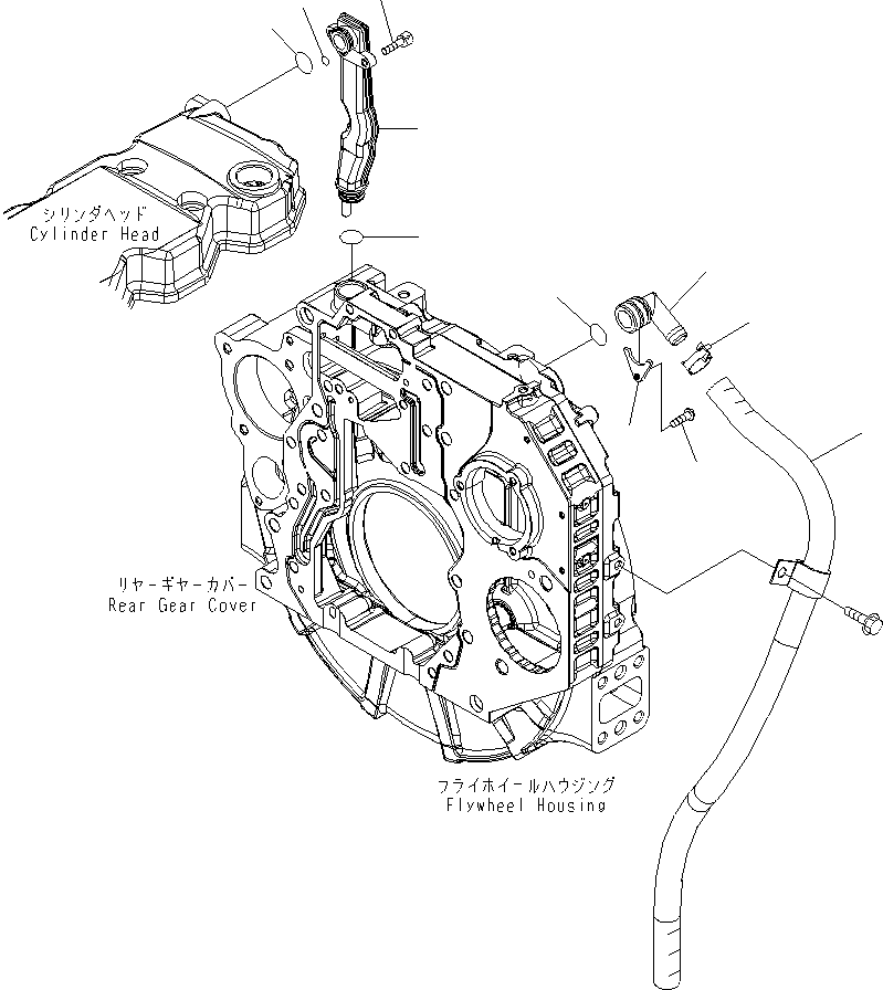 Komatsu parts book diagram for PW220-7E0 S/N H65051-UP: BREATHER AND HOSE