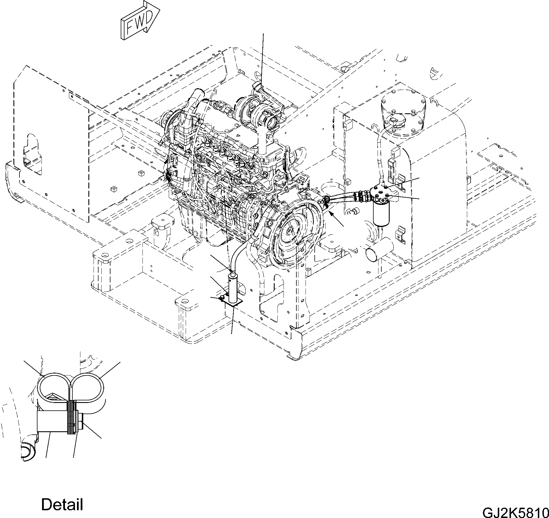 Komatsu parts book diagram for PW220-7E0 S/N H65051-UP: ENGINE RELATED PARTS