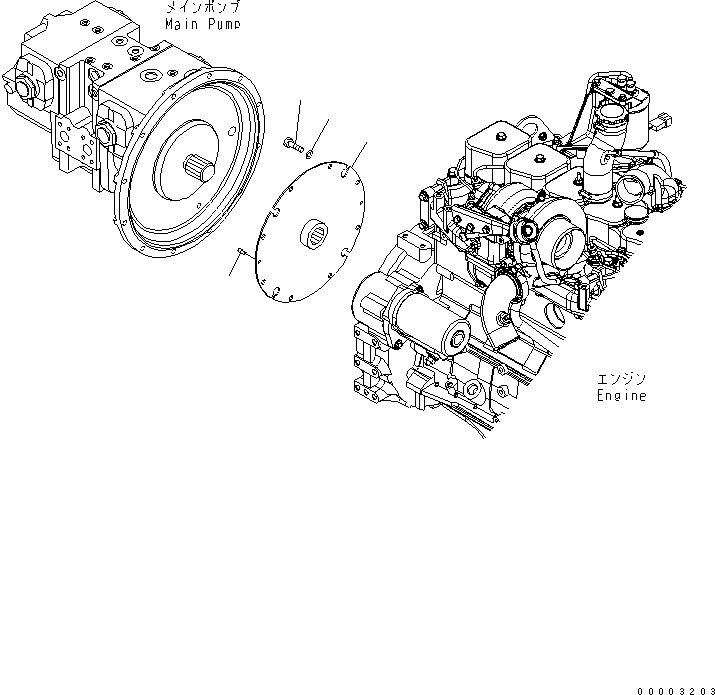 Komatsu parts book diagram for PW220-7E0 S/N H65051-UP: DAMPER