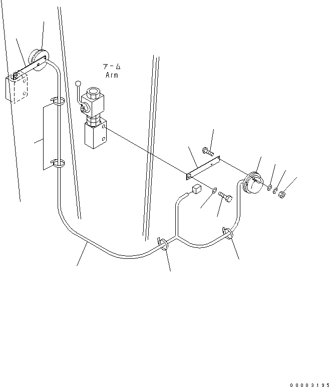 Komatsu parts book diagram for PW220-7E0 S/N H65051-UP: ARM MARKER LIGHT (FOR GERMANY AND AUSTRIA)