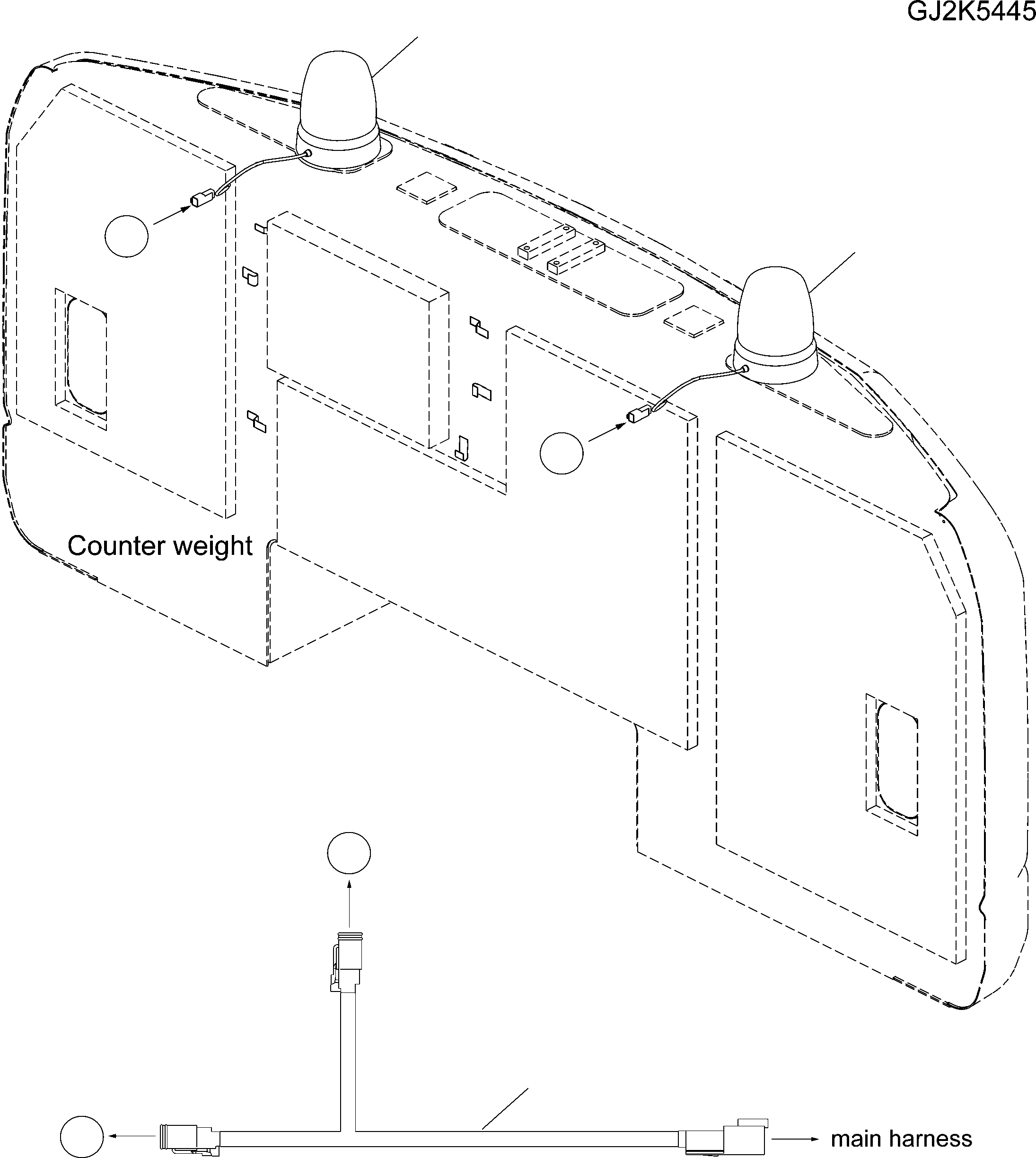 Komatsu parts book diagram for PW220-7E0 S/N H65051-UP: BEACON LAMP (COUNTERWEIGHT)