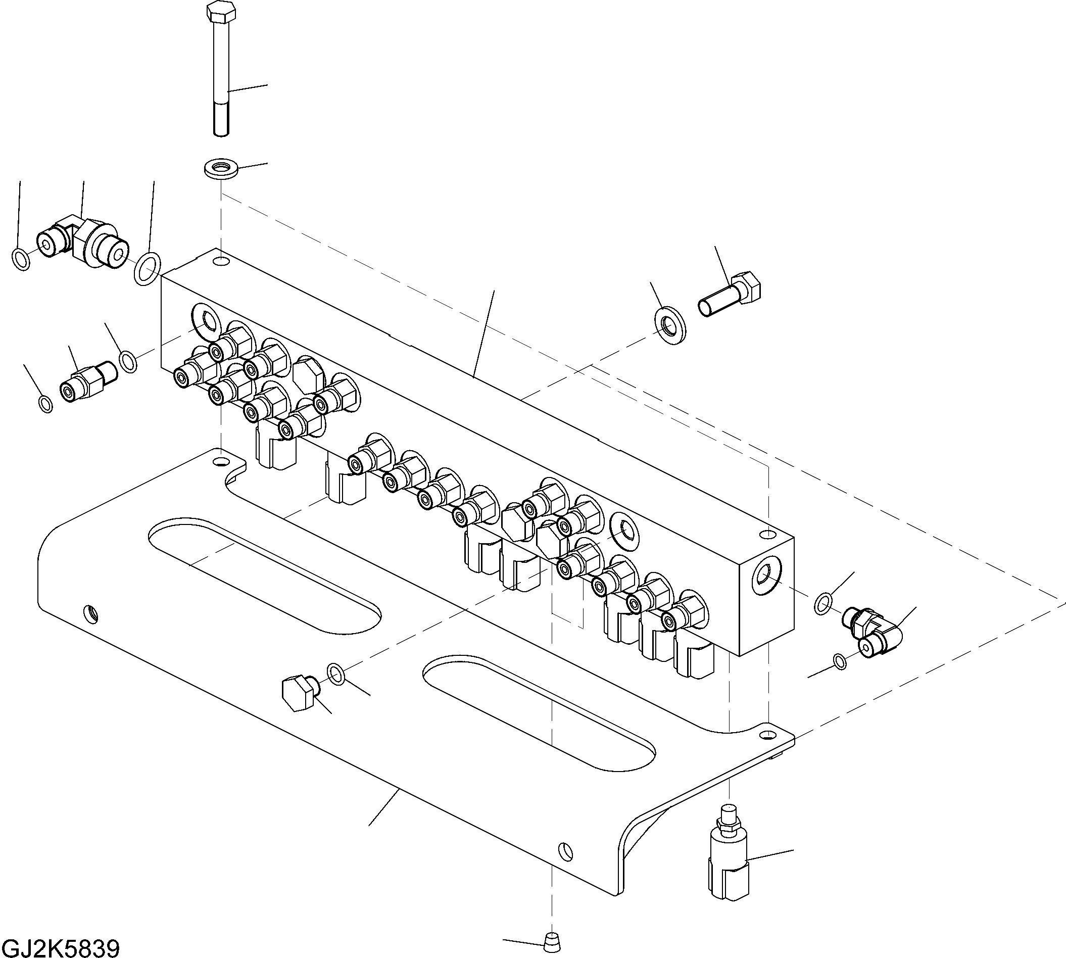 Komatsu parts book diagram for PW220-7E0 S/N H65051-UP: MANIFOLD BLOCK