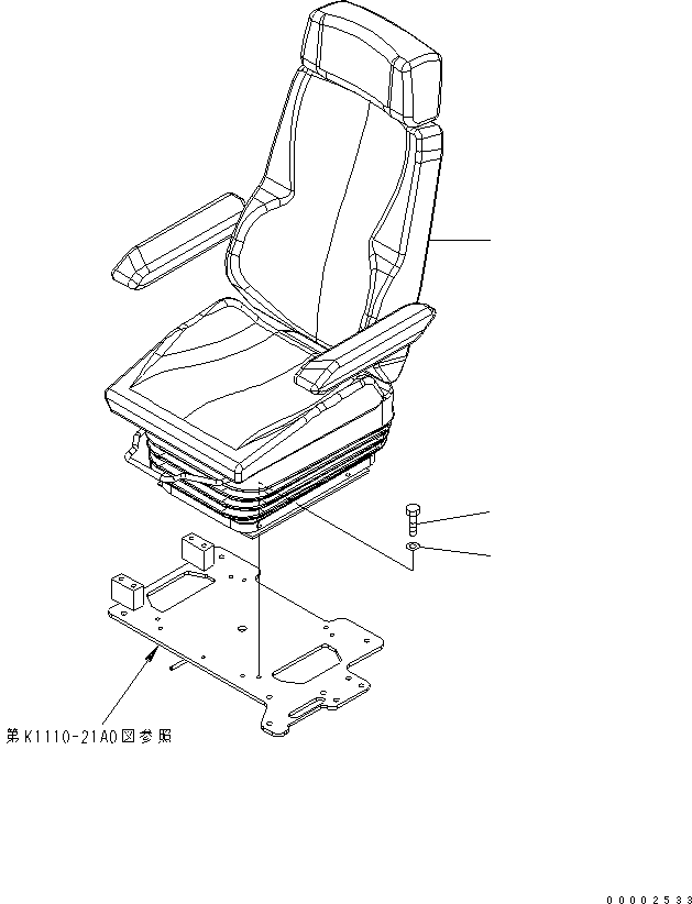 Komatsu parts book diagram for PW220-7E0 S/N H65051-UP: OPERATORґS SEAT (HEATED AIR SUSPENSION)